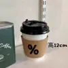 Vasos de Papel Desechables Estilo Coreano para Café y Té de Leche con Tapas, Accesorios para Fotografía, Fotografía Callejera de Influencers