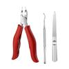 Novo alicate de bico de galinha de aço inoxidável transfronteiriço com bolinhas, especial para pedicure, alicate para incrustação de unhas, tesoura de unha do pé, cortador de unhas, kit de pedicure