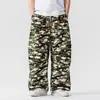 Calças Casuais Camufladas Americanas para Homens, Calças Largas de Tamanho Grande, Calças Retas de Verão, Calças Cargo Finas, Calças Longas Elásticas