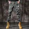 Pantalones casuales camuflados nuevos para hombre de primavera y otoño, holgados, talla grande, ajustados, de primavera, modernos, estilo americano, con cordón en el tobillo, pantalones harén
