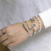 Pulsera Artesanal Vintage Estilo Étnico Dz Tailandia Chiang Mai con Diseño Abierto, Patrón Grabado en Plata Tailandesa, Accesorio de Pulsera Unisex