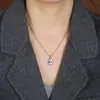 Luochen Transfronterizo Más Vendido Estilo Europeo y Americano Retro Cuadrado Estrella de Ocho Puntas Zirconia Colgante Collar, Moda Personalizada Cadena para Clavícula