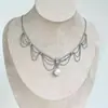 "Río de Estrellas y Luz de Luna" Collar Vintage de Estilo Francés con Diamantes Brillantes Multicapa, Cadena para Clavícula de Banquete de Estilo Palaciego Lujosa y Resistente