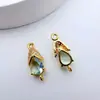 Colgante de Gota Única de Zirconia sobre Cobre Chapado en Oro Accesorios de Materiales Hechos a Mano para Pulseras, Collares, Pendientes y Colgantes de Joyería