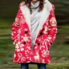 [Processamento Personalizado] Novo Casaco de Inverno Feminino com Pelúcia Estilo Europeu e Americano Casaco com Capuz 3D de Natal Atacado