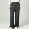 Novas calças de pijama térmicas femininas de outono, tecido escovado dupla face, adequadas para usar ao ar livre, estampa de desenho animado, calças de casa, calças compridas casuais