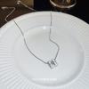 Collar con colgante de letra de circón con concha galvanizada en oro real para mujer, cadena de clavícula de lujo ligera de alta calidad de Corea del Sur, venta al por mayor para mujer