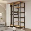 Arara de Roupas de Chão Guarda-Roupa Aberto para Quarto Prateleira de Metal Aço para Hall de Entrada Prateleira de Armazenamento de Roupas para Pendurar Montagem