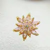 Cobre Folheado a Ouro 18K Zircônia Incrustada Flor de Fogo de Três Camadas Colar/Pulseira de Peças Múltiplas Acessórios de Joias DIY Fábrica