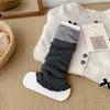 Cubiertas de calcetines apilables para niñas para otoño e invierno, tejidas con lana y algodón engrosados, cálidas, con bloques de color, calentadores de piernas tejidos, novedad 2025