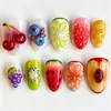 30 Piezas Verano Fresco Estéreo 3D Cereza Fresa Almendra Uñas Portátiles Dulces Ins Frutas Uñas Postizas Tips Venta al por Mayor