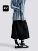 Calças de Trabalho Fengmei Retrô Americano de Três Quartos para Homens e Mulheres Soltas Estilo de Rua Versátil Desconstruído Patchwork Casual Shorts