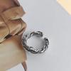 Anillo envolvente europeo y americano para mujer, diseño de nicho con sentido del diseño, retro, temperamento de estilo frío, popularidad en internet, marea, anillo abierto, anillo de dedo ins
