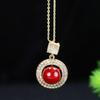 Colgante con incrustaciones de cinabrio al por mayor Colgante de arena de oro púrpura de alto contenido Cadena colgante de moda para mujer Cadena para clavícula de regalo