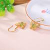 Un ciervo, plata de ley S925, bañado en oro, jaspe Hotan, fideos de huevo, mariposa de seda, artístico, pequeño, fresco, elegante, gancho para la oreja.