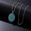 Colar de Turquesa Natural Mais Vendido do Mundo para Mulheres, Corrente Versátil Estilo Retrô em Aço Titânio, Colar da Moda Estilo Étnico Boêmio