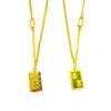Tienda de Oro Mismo Estilo Chapado en Oro Cristal de Hielo Destello Barra de Oro Collar, de Moda Versátil de Gama Alta para Clavícula Venta al por Mayor