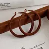 Brincos de Inverno Marrons Elegantes com Flocos de Grande Círculo Tachos de Orelha Brincos de Veludo Retrô de Alta Qualidade Brincos de Pelúcia
