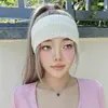 Diadema de punto acanalado de color liso estilo europeo y americano, diadema de ala ancha, orejera de lana, accesorio para la cabeza para deportes y yoga, accesorio para el cabello para adelgazar la cara