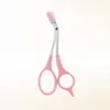 Tijeras para cejas de precisión Navaja para cejas rosa en forma de media luna Dropshipping transfronterizo Herramientas de maquillaje Set para recortar cejas Seguro
