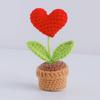 Planta em Vaso Pequena Crochê Transfronteiriça Fio Artesanal Tricô Tulipa Ornamento Mini Mesa Flores Artificiais em Vaso Buquê