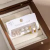 Moda Retro Europea Personalidad Geométrico Incrustado de Pedrería Letra Juego de Pendientes Transfronterizo Acero Inoxidable Sentido de Diseño Simple Joyería para Orejas