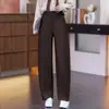 Calça Casual Feminina de Cintura Alta Wide Leg Outono 2026 Solta Emagrecimento Caimento Reto Longa Versátil para o Dia a Dia (Unificado)