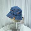Chapéu de Pescador de Denim Rasgado e Lavado do Designer de Nicho para Crianças Primavera e Verão Casual All-match Face Mostrado Pequeno Chapéu de Bacia de Guarda-sol