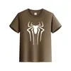 Camiseta de Algodão de Manga Curta Cor Sólida Verão Transfronteiriça Roupas Infantis Meia-manga Roupas Pai e Filho Roupas de Classe Camiseta Básica com LOGO Estampado