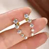 Atacado Transfronteiriço Personalizado Doce-Legal Alto Padrão Brilhante Luxo Leve Orelhas de Brinco Banhadas a Ouro 14K Moissanite Estilo Fada Moda Joia de Orelha
