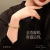 Pulsera de Cristal Amarillo Natural Torre Amarilla para Niñas, Pulsera de Lujo Ligero y Gama Alta para Atraer Riqueza, Pulsera de Cristal, Venta al por Mayor de Alta Calidad