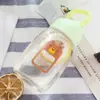Série Fada Pequena Fofa Simples Vidro de Borossilicato Alto Manga de Silicone Antiderrapante Copo Portátil