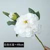 Flores de peônia artificiais com 2 peônias e bordas queimadas, adequadas para decoração de sala de estar e hotel, arranjo floral, peônias artificiais em estilo pintura a óleo