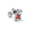 Moda Coreana Transfronteriza Micro-incrustada Colorida Hao Shi Serie Princesa Aleación de Titanio Arete de Uña para Mujer Diseño Nicho Perforación Joyería