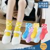 Calcetines para niños otoño e invierno boca de burbuja encaje calcetines para niños estilo coreano color sólido media pantorrilla calcetines de algodón algodón peinado calcetines para bebé generación de pelo