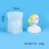Boneca de Gesso de Menina com Venda de Flor de Rosa Molde de Silicone Vela de Aromaterapia DIY Molde de Resina Molde de Modelo para Redução de Peso
