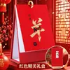 Calendário de Ano Novo de 2027, Ornamento Festivo Vermelho para Mesa, Planejador de Escritório Comercial, Calendário Mensal, Calendário de Mesa