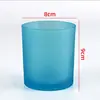 Venta al por mayor del fabricante Taza para Velas DIY Contenedor de Vidrio Escarchado de Colores Taza Vacía para Aromaterapia Portavelas Romántico para Dormitorio Logo