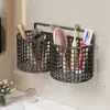 Estante de almacenamiento para peines para baño, lavabo, tubo de almacenamiento de pared para dormitorio, soporte de pared sin perforaciones para cepillo de dientes y vaso para pasta de dientes