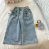 Jeans Casuales de Dibujos Animados Nuevos para Niñas para Primavera y Otoño 2026 con Bordado de Gato Lindo, Pantalones Rectos Modernos