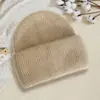 Gorro de Punto Versátil para Exteriores de Otoño e Invierno con Logo Personalizado Gorro de Lana Cálido y a Prueba de Frío Gorro de Punto Engrosado con Forro de Lana Pelo de Conejo