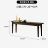 Juego de Mesa y Sillas de Comedor Rectangular Retro de Madera Maciza Estilo Francés y Americano para Apartamentos Pequeños, Mesa de Comedor Rectangular Estilo Antiguo para el Hogar