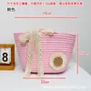 Bolsa de Mão Tecida com Fio de Algodão de Girassol Fresco, Embalagem de Presente Feminina, Bolsa de Ombro Tote para Armazenamento