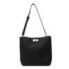 Bolsa de ombro transversal casual feminina, bolsa de balde com estampa de lichia simples e estilosa, estilo coreano, para todos os dias