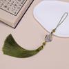 Franja com Tassel de Onda Estilo Palaciano Artesanato DIY Feito à Mão Broche Hanfu com Tassel Pingente de Leque Acessórios para Penteado