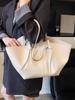 Bolsa de Grande Capacidade para Mulheres Verão 2025 Novo Estilo Simples e Versátil Bolsa de Ombro Único com Asas para Trabalho e Deslocamento Bolsa Tote