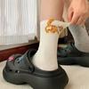 Calcetines Traviesos de Gato para Mujer, Lindos Calcetines Divertidos de Dibujos Animados 3D de Gato de Media Pantorrilla con Pompón, Calcetines de Algodón sin Costuras con Forma de Huevo