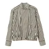Moda Casual Cruzada Europeia e Americana Nova Inverno Feminina Listrada Solta Camisa Acessórios