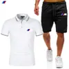 Conjunto de Shorts e Camiseta Manga Curta Masculino de Verão Novo Esportivo Casual Conjunto de Calça e Camisa POLO Em Estoque