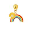 Pendente de Girassol Arco-Íris Transfronteiriço Pulseira de Girassol Dourada Colar Estilo Ins Acessórios DIY Feitos à Mão com Corda de Couro Pingente